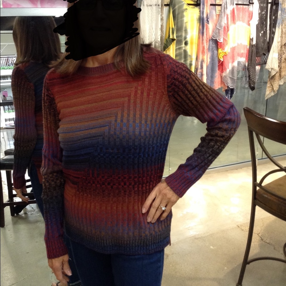 Multicolor boatneck sweater